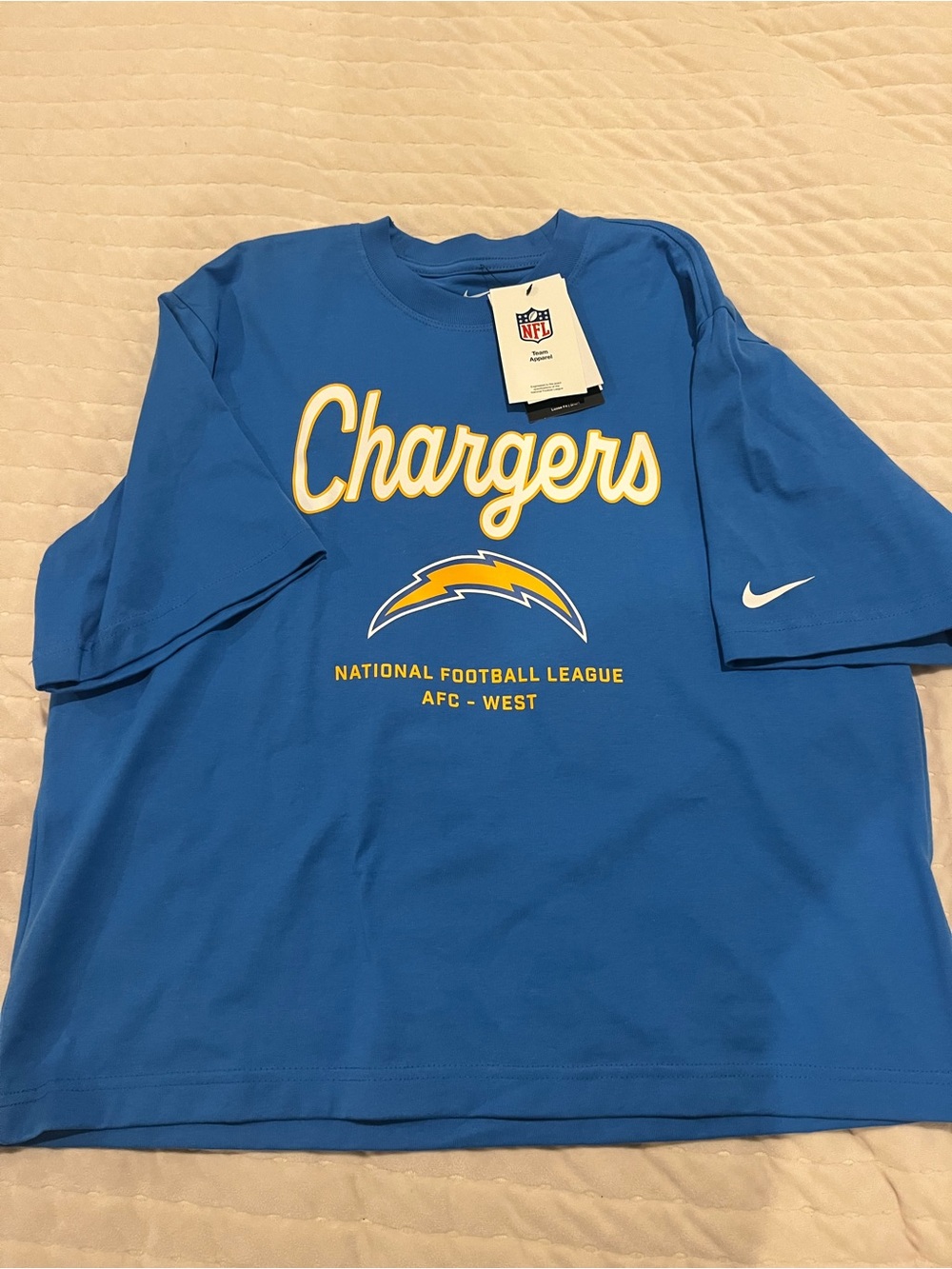 Nike Chargers Women Blue Short-Sleeve Crew Tee